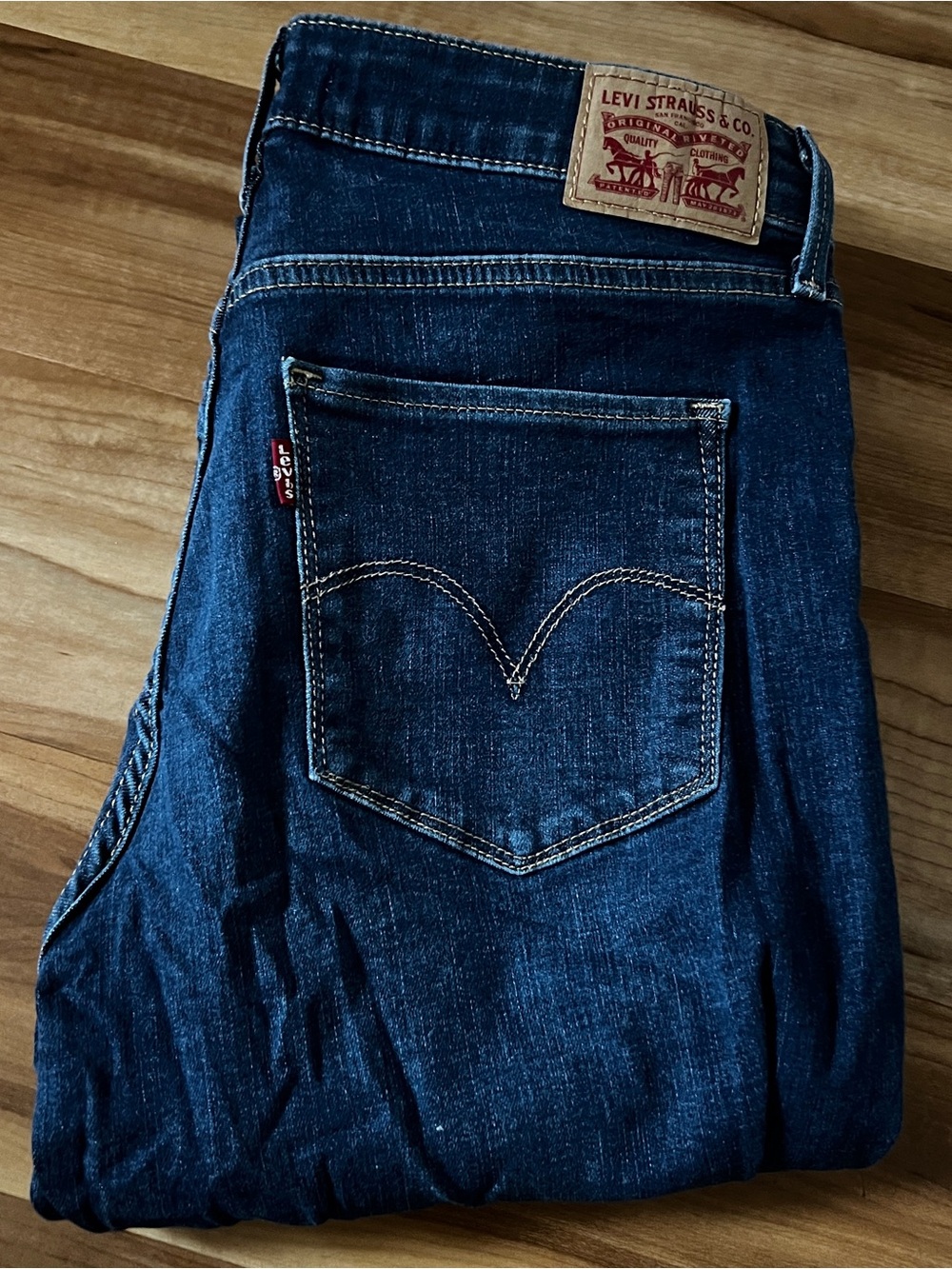 Levi's Women’s Deep Blue Slim Straight Denim Jeans